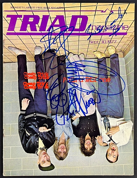 Cheap Trick Band Signed 1977 <em>Triad</em> Rock Magazine Robin Zander, Bun E. Carlos, Tom Petersson and Rick Nielsen (Beckett Authentic) 