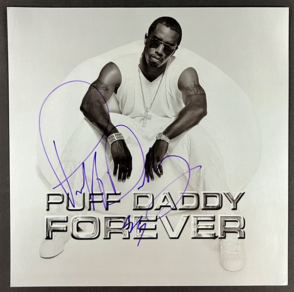 Puff Daddy Signed <em>Forever</em> LP Cover Slick (Beckett Authentic) 
