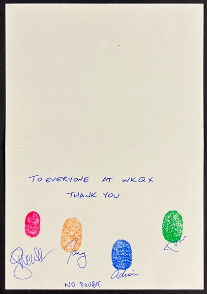No Doubt Band Signed Thank You Card - All Four Members (Beckett Authentic)