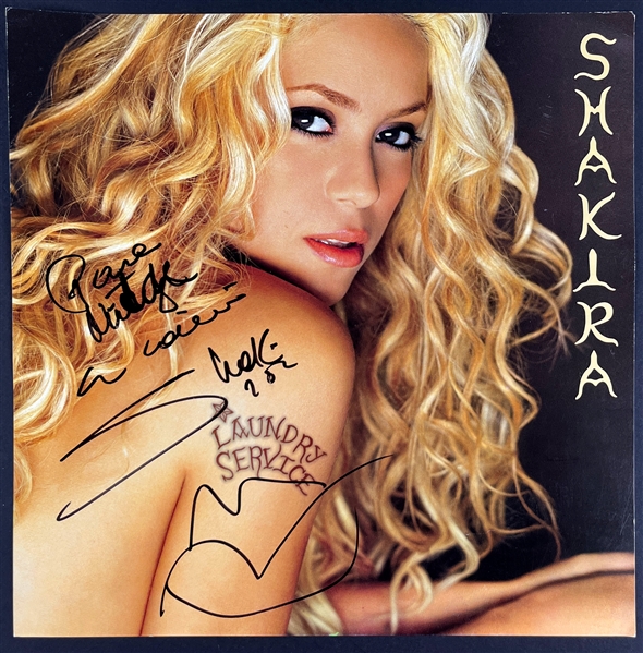 Shakira Signed <em>Laundry Service</em> LP Cover Slick (Beckett Authentic)
