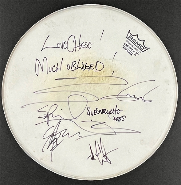 Queensryche Band Signed Drum Head (Beckett Authentic)