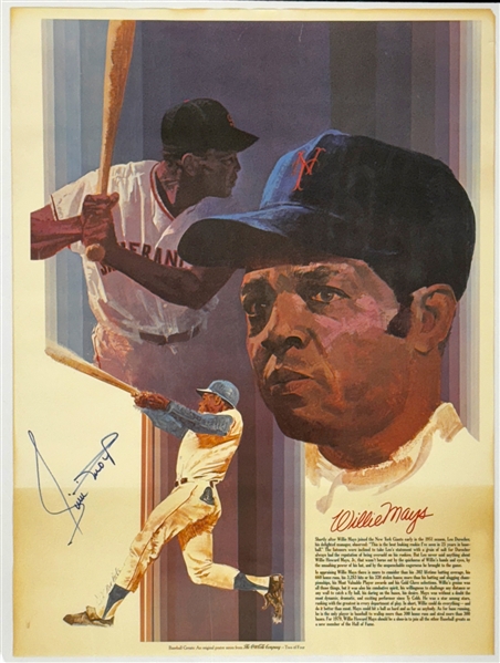 Willie Mays Signed Poster (Beckett Authentic)