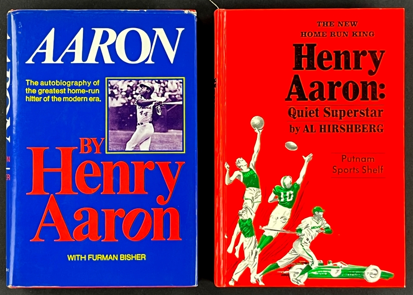 Hank Aaron Signed Books (2) (Beckett Authentic)