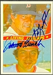 Johnny Bench and Carl Yastrzemski Signed Card (Beckett Authentic)