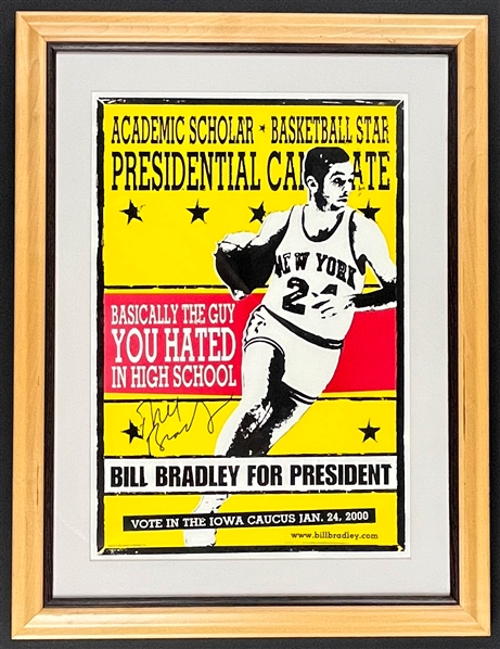 Bill Bradley Signed 2000 Presidential Campaign Poster (Beckett Authentic)