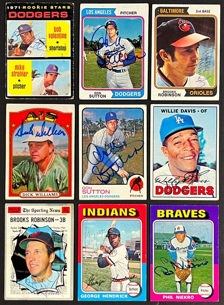 1960-80 Topps Signed Baseball Card Collection (109)