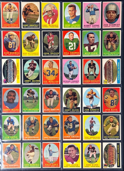 1958 Topps Football Complete Set (132) Incl. #62 Jim Brown Rookie Card