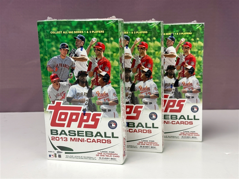 2013 Topps Baseball Mini-Cards Factory Sealed Boxes (3) 