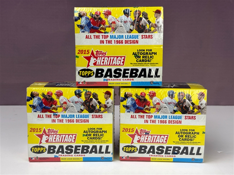 2015 Topps Heritage Baseball Factory Sealed Boxes (3) 