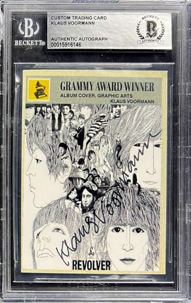 The Beatles - Related Autograph Pair (2) Klaus Voorman and Pete Best (Both Encapsulated Beckett Authentic)