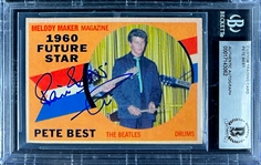 The Beatles - Related Autograph Pair (2) Klaus Voorman and Pete Best (Both Encapsulated Beckett Authentic)