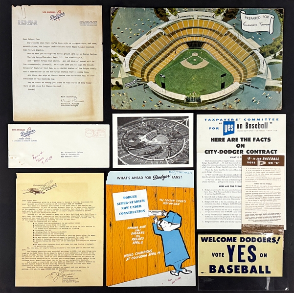 1958-62 Dodger Stadium Construction Collection (24 Pieces) Incl. Many Rare Items