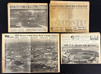 1958-62 Dodger Stadium Construction Collection (24 Pieces) Incl. Many Rare Items