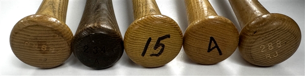 1970s Dodgers and Angels Game Bat Collection (5) Incl. Davey Lopes