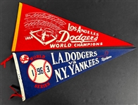 1959-1988 Los Angeles Dodgers World Series Pennant Collection (10)