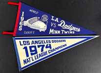 1959-1988 Los Angeles Dodgers World Series Pennant Collection (10)