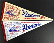 1959-1988 Los Angeles Dodgers World Series Pennant Collection (10)