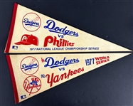 1959-1988 Los Angeles Dodgers World Series Pennant Collection (10)