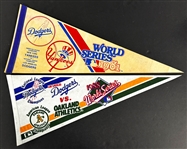 1959-1988 Los Angeles Dodgers World Series Pennant Collection (10)