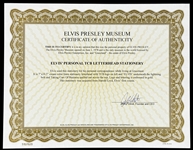 Elvis Presley “TCB” Letterhead – Elvis' More Rare Executive Style Letterhead - Former Jimmy Velvet Collection