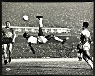 Pelé Signed 16x20 Photo of His Iconic Bicycle Kick! (PSA/DNA)