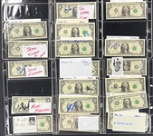 Baseball Stars Signed $1 Dollar Bill Collection (149) (Beckett Authentic)