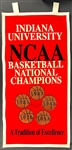 Coach Bobby Knight Signed Indiana University Basketball National Champions Banner (Beckett Authentic)
