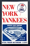 1961 New York Yankees Scorecard for Mickey Mantle 2-Home Run Game on April 20, 1961