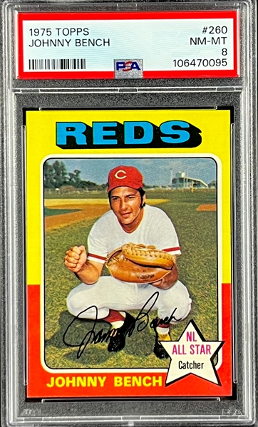 1975 Topps #260 Johnny Bench - PSA NM-MT 8