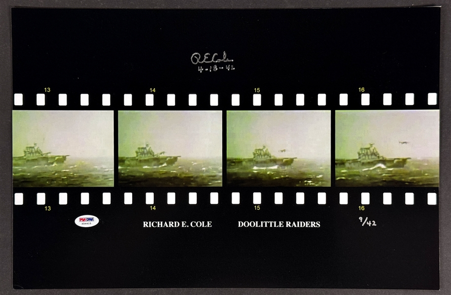 WWII Doolittles Raiders LE (9/42) R.E. Cole Signed Photo Print (PSA/DNA)