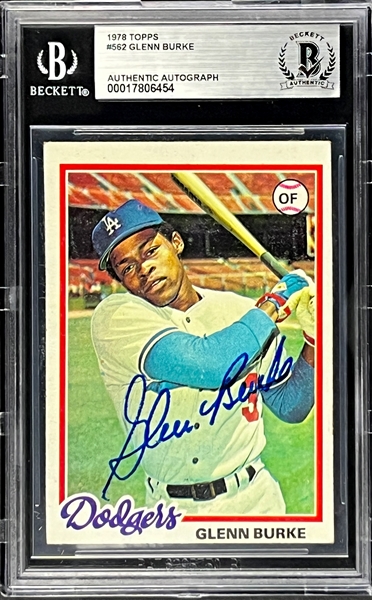 1978 Topps #562 Glenn Burke Signed Card (Encapsulated Beckett Authentic)