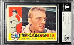 1960 Topps #377 Roger Maris Signed Card (Encapsulated Beckett Authentic)