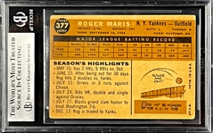 1960 Topps #377 Roger Maris Signed Card (Encapsulated Beckett Authentic)