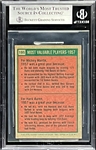1975 Topps #195 1957-MVP Roger Maris Signed Card (Encapsulated Beckett Authentic)