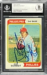 1974 Topps #283 Mike Schmidt Signed Card (Encapsulated Beckett Authentic)