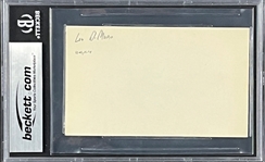 Lou Dimuro (MLB Umpire) Signed Index Card (Encapsulated Beckett Authentic - Auto. Grade 9)