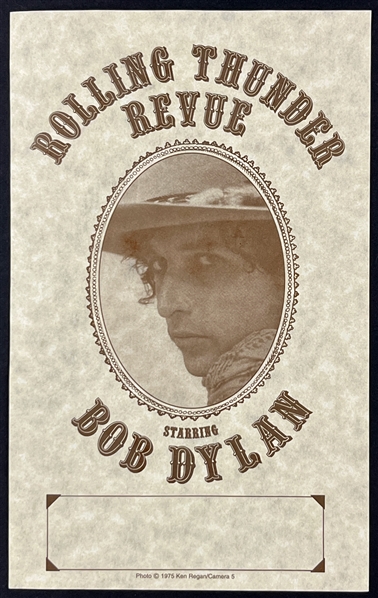 1975 Bob Dylan "Rolling Thunder Revue" Generic Handbill (Zebra Concerts)