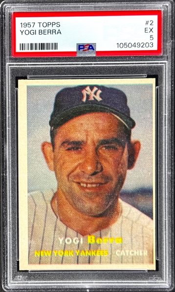 1957 Topps #2 Yogi Berra - PSA EX 5