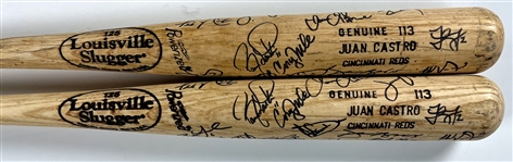 Cincinnati Reds Collection Incl. Barry Larkin Game Used Bat, Signed Bats And Signed Jerseys (6 Items) Acquired by Teammate Juan Castro