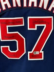 2005 Johan Santana Signed and Inscribed (ALCY 04)  Minnesota Twins Home and Road Jerseys (2) (Beckett Authentic)